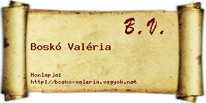 Boskó Valéria névjegykártya
